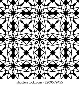 Black and white seamless background. Geometrical Pattern design. Simple and minimal pattern ideal for Wallpaper, Backdrop, shirt printing, fashion, stencil, handmade craft. Vector Illustration.