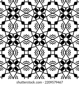 Black and white seamless background. Geometrical Pattern design. Simple and minimal pattern ideal for Wallpaper, Backdrop, shirt printing, fashion, stencil, handmade craft. Vector Illustration.