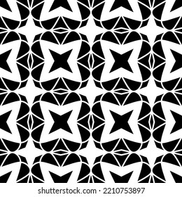 Black and white seamless background. Geometrical Pattern design. Simple and minimal pattern ideal for Wallpaper, Backdrop, shirt printing, fashion, stencil, handmade craft. Vector Illustration.