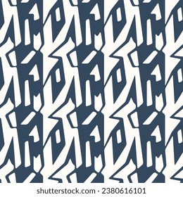 Black and white seamless background with a geometrical ornament.  Vector illustration  