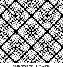 Fondo transparente blanco y negro. Ornamento paisley. Dibujo. Ikat. Ilustración vectorial para diseño web o impresión.