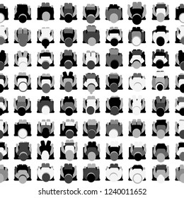Black and white seamless background with spectators seen from above