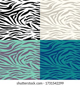 Black and white seamless background of a zebra fur with colour variations