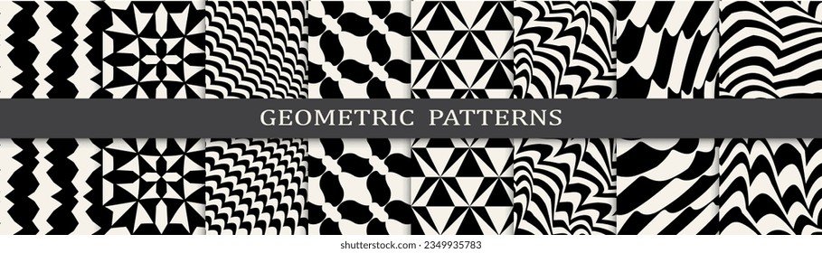 black and white seamless background zebra pattern set