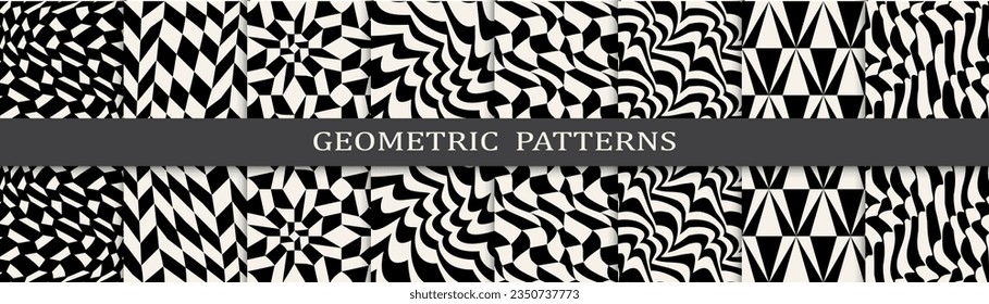 black and white seamless background zebra pattern set