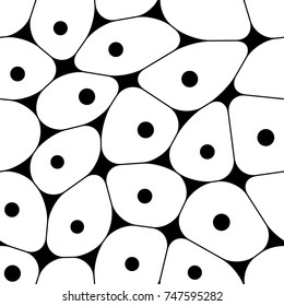 Black and white seamless biology cells pattern.