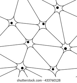 Black and white seamless biology or neuron cells pattern.