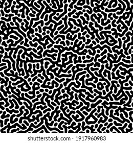 Black and white seamless bold turing pattern background