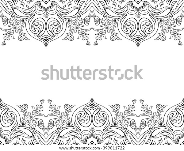 Black White Seamless Border Regular Report Stock Vector (Royalty Free ...