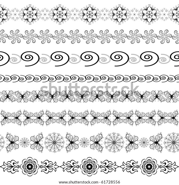 Black White Seamless Borders Vector Stock Vector (Royalty Free ...