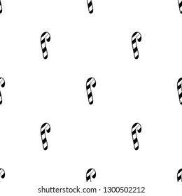Black and white seamless christmas pattern with sweet, lollipop and confetti isolated on white background. Happy New Year, Merry Christmas, xmas decoration. Good for package, packaging design. Cartoon