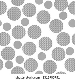 Black and White Seamless Circle dot Pattern background.