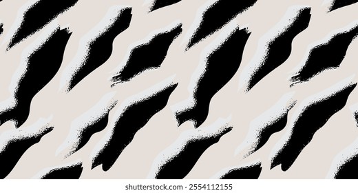 Black and white seamless contemporary pattern. Minimalist Scandinavian style. Abstract geometry graphic design. Vector illustration