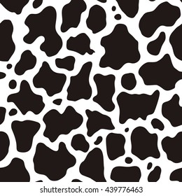 Black and white seamless cow background pattern.