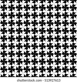 Black and white seamless curved shape pattern background
