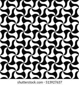 Black and white seamless curved shape pattern background