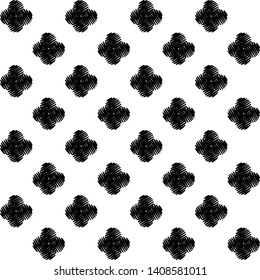 Black and White Seamless doodle Lines Pattern. Abstract Freehand Background Design, Vector illustration isolated