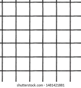 Black and White Seamless doodle Lines Pattern. Abstract Freehand Background Design, Vector illustration isolated