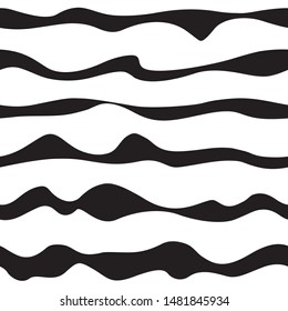 Patrón de líneas de doodle sin soldadura en blanco y negro. Diseño de fondo libre abstracto, ilustración vectorial aislada