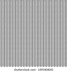 Black and White Seamless doodle Lines Pattern. Abstract Freehand Background Design, Vector illustration