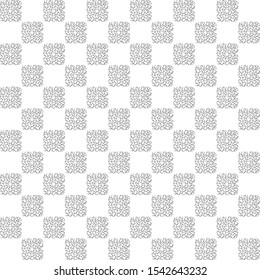 Black and White Seamless doodle Lines Square Pattern. Abstract Background Design, Vector illustration isolated