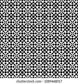 Black and white seamless dots pattern, monochrome, monotone overlay background texture,  abstract screen print texture