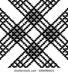 Black and White Seamless Ethnic Pattern. Vintage, Grunge, Abstract Tribal Background for Textile Design, Wallpaper, Surface Textures, Wrapping Paper