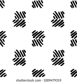 Black and White Seamless Ethnic Pattern. Vintage, Grunge, Abstract Tribal Background for Textile Design, Wallpaper, Surface Textures, Wrapping Paper