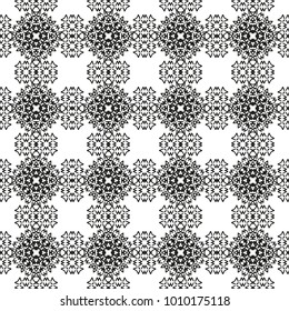 Black and White Seamless Ethnic Pattern. Vintage, Grunge, Abstract Tribal Background for Textile Design, Wallpaper, Surface Textures, Wrapping Paper