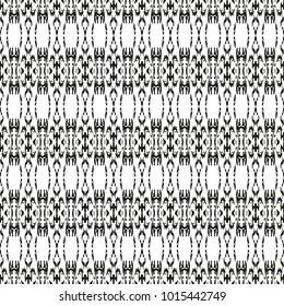 Black and White Seamless Ethnic Pattern. Vintage, Grunge, Abstract Tribal Background for Textile Design, Wallpaper, Surface Textures, Wrapping Paper