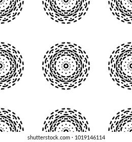 Black and White Seamless Ethnic Pattern. Vintage, Grunge, Abstract Tribal Background for Textile Design, Wallpaper, Surface Textures, Wrapping Paper