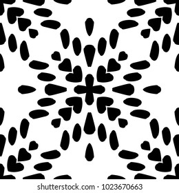 Black and White Seamless Ethnic Pattern. Vintage, Grunge, Abstract Tribal Background for Textile Design, Wallpaper, Surface Textures, Wrapping Paper