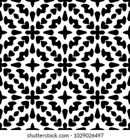 Black and White Seamless Ethnic Pattern. Vintage, Grunge, Abstract Tribal Background for Textile Design, Wallpaper, Surface Textures, Wrapping Paper