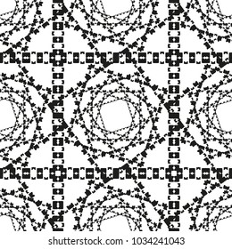 Black and White Seamless Ethnic Pattern. Vintage, Grunge, Abstract Tribal Background for Textile Design, Wallpaper, Surface Textures, Wrapping Paper