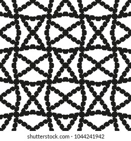 Black and White Seamless Ethnic Pattern. Vintage, Grunge, Abstract Tribal Background for Textile Design, Wallpaper, Surface Textures, Wrapping Paper