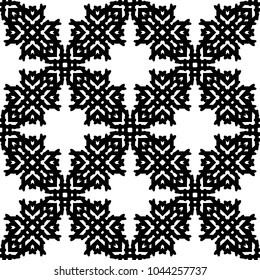 Black and White Seamless Ethnic Pattern. Vintage, Grunge, Abstract Tribal Background for Textile Design, Wallpaper, Surface Textures, Wrapping Paper