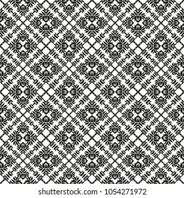 Black and White Seamless Ethnic Pattern. Vintage, Grunge, Abstract Tribal Background for Textile Design, Wallpaper, Surface Textures, Wrapping Paper