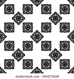 Black and White Seamless Ethnic Pattern. Tribal. Vintage, Grunge, Abstract Tribal Background for Surface Design, Textile, Wallpaper, Surface Textures, Wrapping Paper