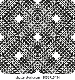 Black and White Seamless Ethnic Pattern. Vintage, Grunge, Abstract Tribal Background for Textile Design, Wallpaper, Surface Textures, Wrapping Paper