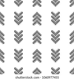 Black and White Seamless Ethnic Pattern. Tribal. Vintage, Grunge, Abstract Tribal Background for Surface Design, Textile, Wallpaper, Surface Textures, Wrapping Paper