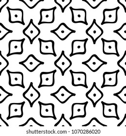 Black and White Seamless Ethnic Pattern. Tribal. Vintage, Grunge, Abstract Tribal Background for Surface Design, Textile, Wallpaper, Surface Textures, Wrapping Paper