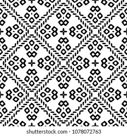 Black and White Seamless Ethnic Pattern. Tribal. Vintage, Grunge, Abstract Tribal Background for Surface Design, Textile, Wallpaper, Surface Textures, Wrapping Paper