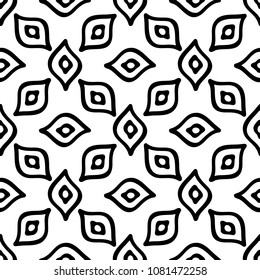 Black and White Seamless Ethnic Pattern. Tribal. Vintage, Grunge, Abstract Tribal Background for Surface Design, Textile, Wallpaper, Surface Textures, Wrapping Paper