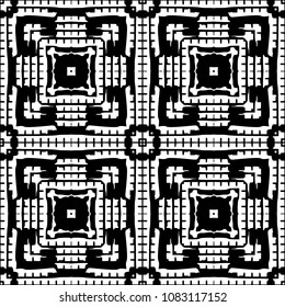 Black and White Seamless Ethnic Pattern. Tribal. Vintage, Grunge, Abstract Tribal Background for Surface Design, Textile, Wallpaper, Surface Textures, Wrapping Paper