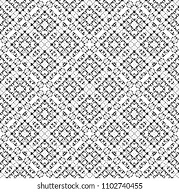 Black and White Seamless Ethnic Pattern. Tribal. Vintage, Grunge, Abstract Tribal Background for Surface Design, Textile, Wallpaper, Surface Textures, Wrapping Paper