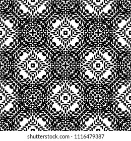 Black and White Seamless Ethnic Pattern. Tribal. Vintage, Grunge, Abstract Tribal Background for Surface Design, Textile, Wallpaper, Surface Textures, Wrapping Paper