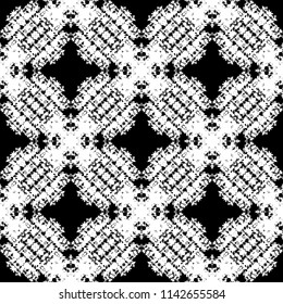 Black and White Seamless Ethnic Pattern. Tribal. Vintage, Grunge, Abstract Tribal Background for Surface Design, Textile, Wallpaper, Surface Textures, Wrapping Paper
