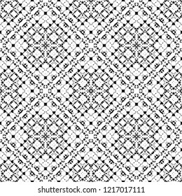 Black and White Seamless Ethnic Pattern. Tribal. Vintage, Grunge, Abstract Tribal Background for Surface Design, Textile, Wallpaper, Surface Textures, Wrapping Paper