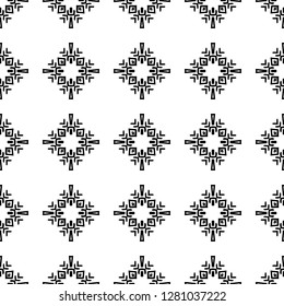 Black and White Seamless Ethnic Pattern. Tribal. Vintage, Grunge, Abstract Tribal Background for Surface Design, Textile, Wallpaper, Surface Textures, Wrapping Paper