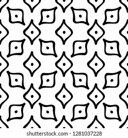 Black and White Seamless Ethnic Pattern. Tribal. Vintage, Grunge, Abstract Tribal Background for Surface Design, Textile, Wallpaper, Surface Textures, Wrapping Paper